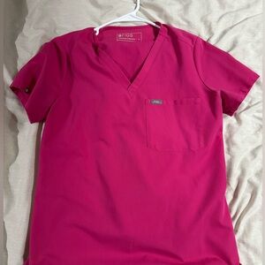 Figs shocking pink set, small top, medium tall bottoms